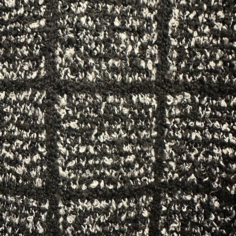 Black and White oversized Textured Shirt with Matching Scarf - Picture 3 of 8